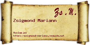 Zsigmond Mariann névjegykártya